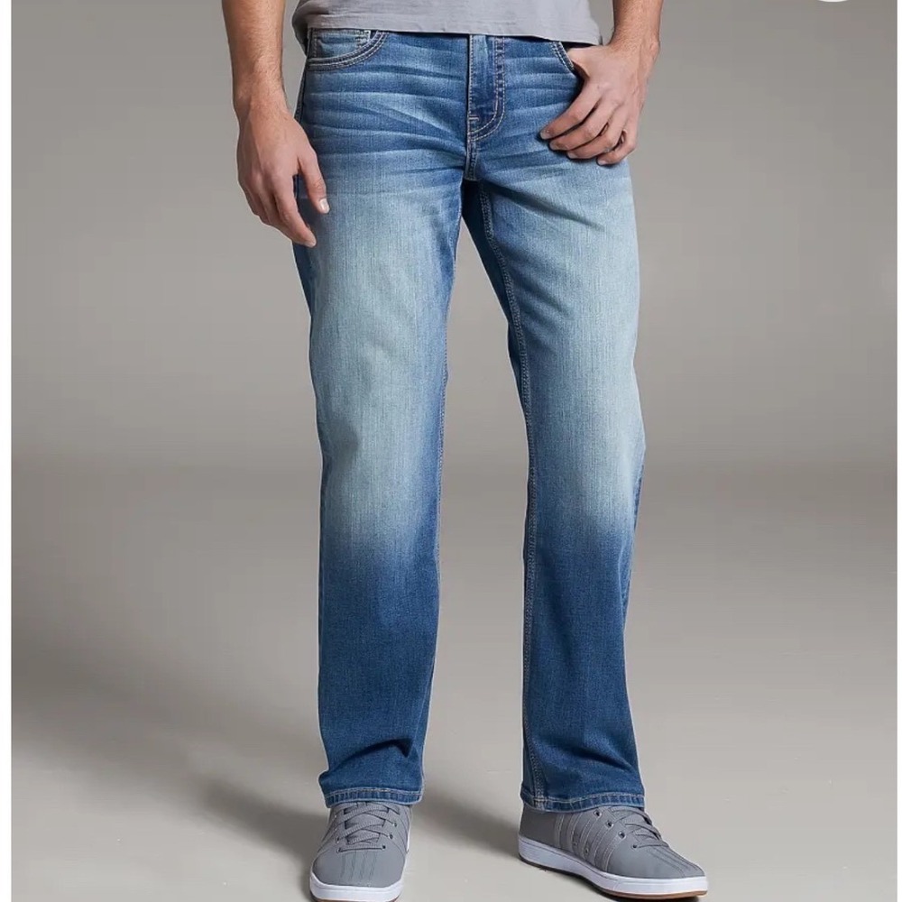 BKE Tyler Jeans Mens 36x32 Blue Straight Leg Medium Wash ABP23244R - Picture 2 of 10